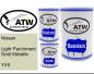 Preview: Nissan, Light Parchment Gold Metallic, YV0: 500ml Lackdose + 500ml Klarlack + 250ml Härter - Set, von ATW Autoteile West.